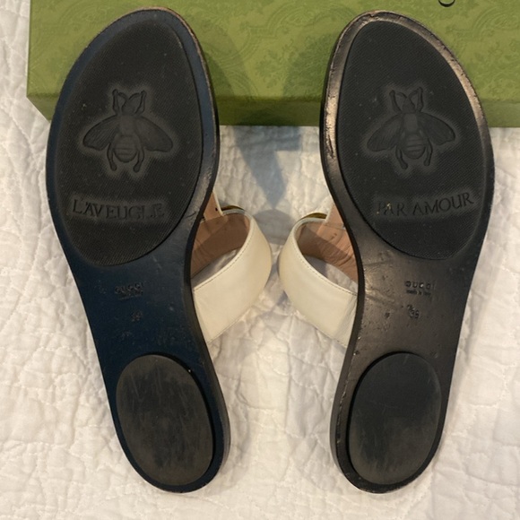 Gucci slide thong GG sandals flat - Picture 3 of 12